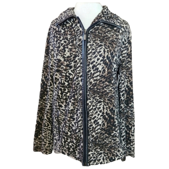 JM Collection Animal Print Blazer - Picture 1 of 5